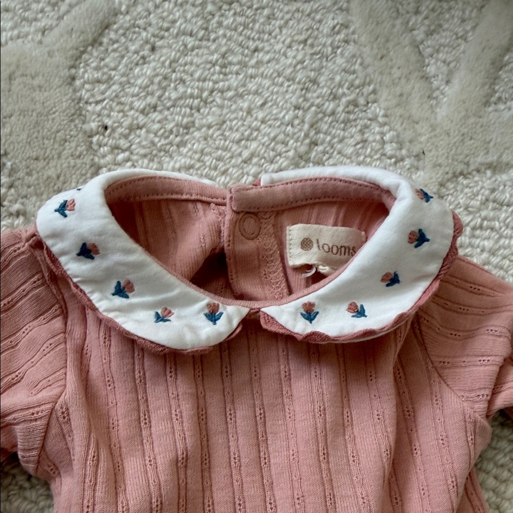 Pink Ribbed Kids One Piece - Picture 3 of 4